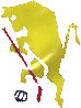 logo del magic è un toro stilizzato giallo con una mazza rossa tra le gambe